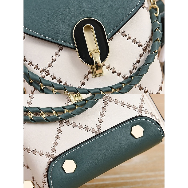 Women's Trendy Plaid Mini Shoulder Bag with Bear Charm, Chain Strap, and Colorblock Design – Perfect for Casual Outings and Daily Use Earth Yellow Black4