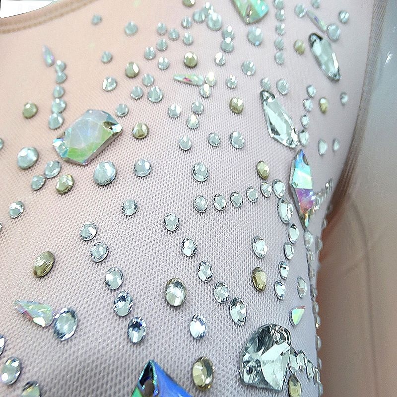 Figure Skating Dress Women's Girls' Ice Skating Dress Sky Blue High Elasticity Training Competition Skating Wear Classic Crystal / Rhinestone Long Sleeve Ice Skating Figure Skating3