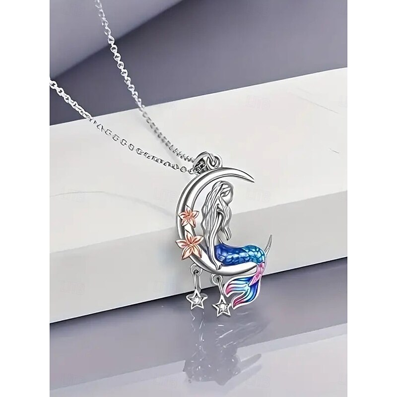 Necklace Chrome Women's Fashion Cute Classic Geometrical Mermaid Lovely Geometric Necklace For Party Valentine's Day Street3