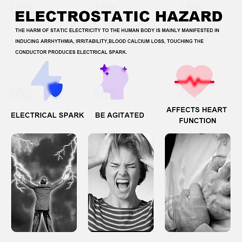 Wireless Anti-Static Wristband – Electrostatic Discharge Bracelet with Mosquito Repellent & Time Display for Winter Use2