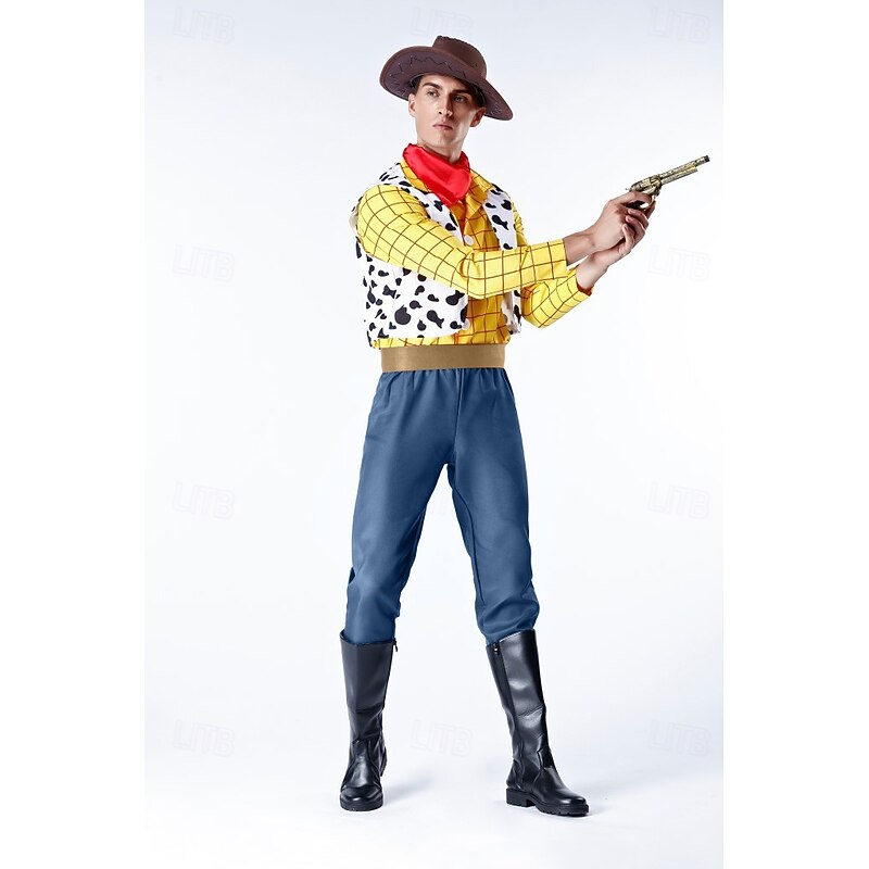 Toy Story Woody Cosplay Costume Halloween Props Masquerade Anime Halloween Movie Cosplay for Men's Teen Adults' Christmas Halloween New Year4