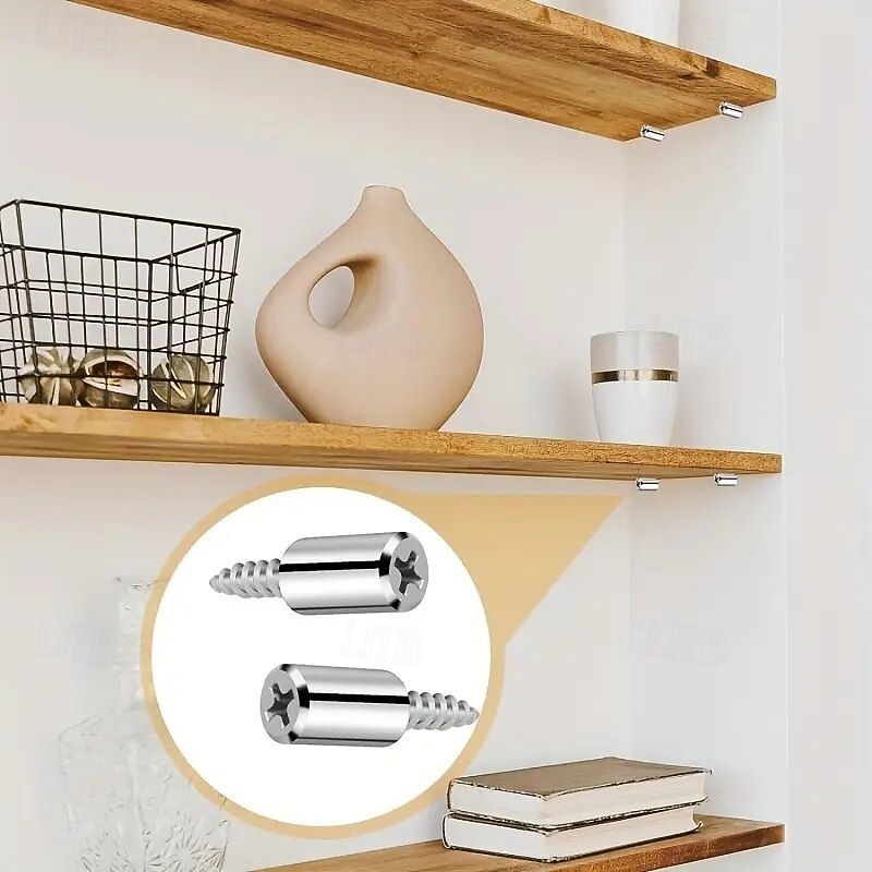 20PCS Shelf Support Pegs - Self-Tapping Screws for Kitchen Cabinet Bookcase Closet Shelves - Sturdy Adjustable and Easy-to-Install Furniture Accessories3