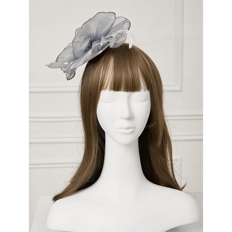 Fascinators Headpiece Tulle Tea Party Horse Race Ladies Day Elegant Retro With Feather Flower Headpiece Headwear dress to impress Race Day Dress4