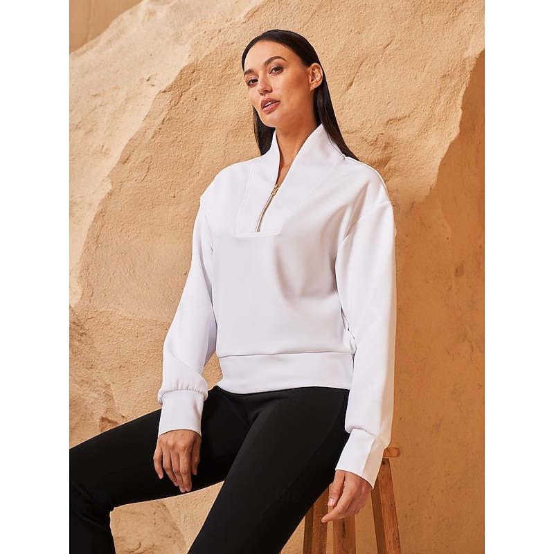 Women's Golf Pullover Sweatshirt Black White Dark Navy Long Sleeve Top Ladies Golf Attire Clothes Outfits Wear Apparel2