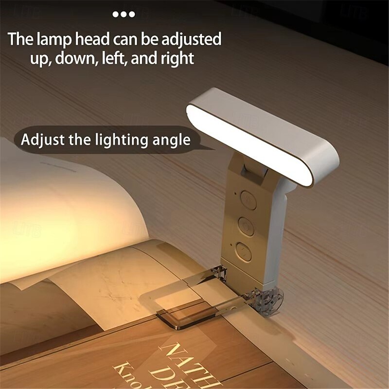USB Clip Reading Light - Portable Folding LED Bookmark Light with Rechargeable Battery, Perfect for Living Room and Bedroom Lighting 1PC4