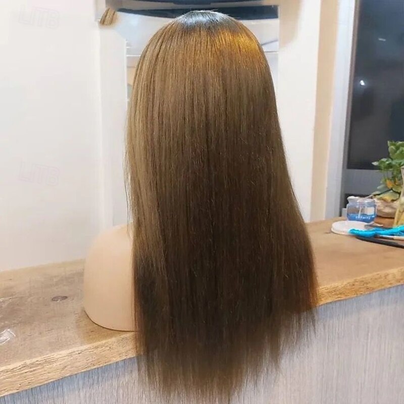 Human Hair 5x5 Closure 13x4 Lace Front Wig Free Part Brazilian Hair Straight Light Brown Wig 130% 150% Density with Baby Hair 100% Virgin Glueless Pre-Plucked For Women Long Human Hair Lace Wig4