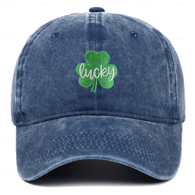 Men's Baseball Cap Sun Hat Black White Cotton Embroidered Fashion Casual Daily Saint Patrick Day Shamrock Adjustable Sunscreen Breathable4