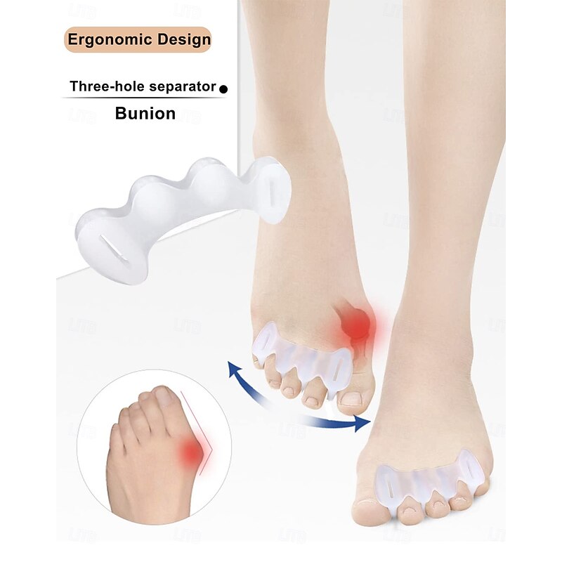 2Pairs Toe Separators Toe Spacers for Women Men to Correct Bunion, Relieve Feet Pain, Foot Alignment, Toe Straighteners for Hammertoes4