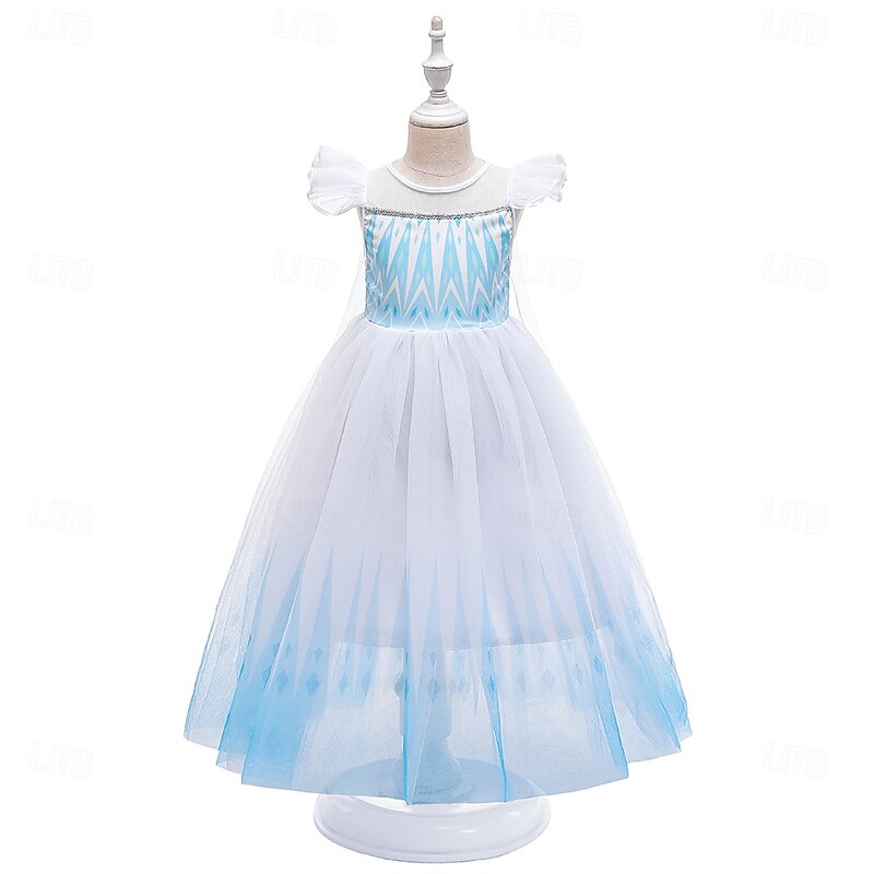 Frozen Elsa Fairy Dress Flower Girl Dress Tulle Dresses Carnival Costume Sweet Movie Cosplay for Girls' Kid's Halloween Carnival Mardi Gras Performance Party Stage4