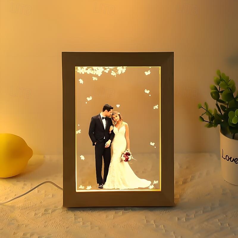 Personalized Wedding Photo Frame Lamp Light Up Photo Frame Decoration Custome Bride and Groom Photo for Valentines Wedding Keepsake Wedding Anniversary Gift Wedding Sign3