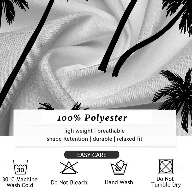 Men's Coconut Palm Casual Shirt Summer Hawaiian Shirt Aloha Shirt Short Sleeve Hawaiian Resort Vacation Casual White Pink Blue Green3