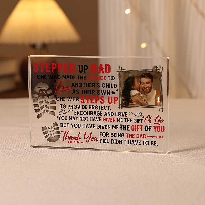 Personalized Acrylic Photo Plaque Custom Best Gift for Dad, Table Decor for Father's Day, Wedding, Anniversary, Date Night, Birthday, Living Room3