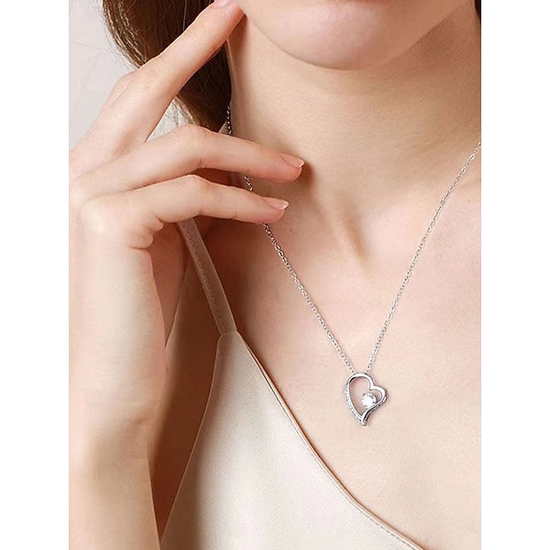 Necklace Copper Women's Fashion Cute Classic Heart Lovely Heart Shape Necklace For Party Gift Daily Valentine's Day2