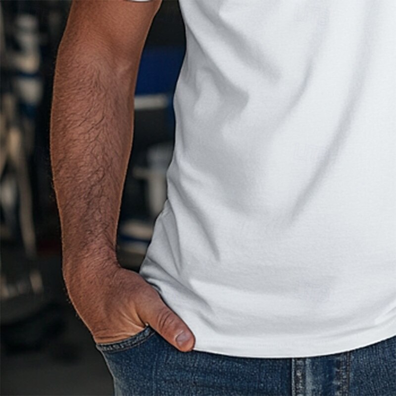 Men's T Shirt Short Sleeve Crew Neck Summer Spring Fall Solid Color Fashion Cool Daily Crewneck Classic Style Modern Style Outdoor Office Work Black White Gray Top Tee for Men3