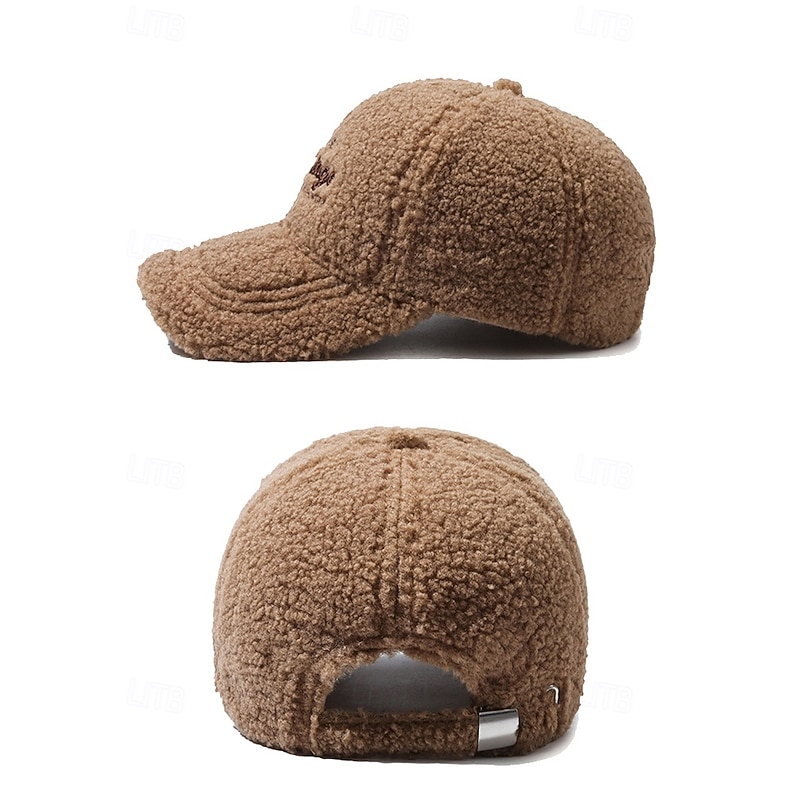 Women's Vintage Faux Sherpa Baseball Cap – Cozy Winter Hat for Stylish Casual Outdoor Wear4