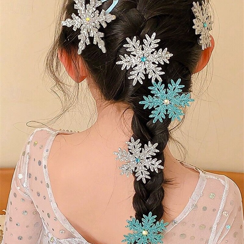 2 Pieces Kids Girls' Hair Accessories Active Sweet Party Birthday Snowflake White Pink