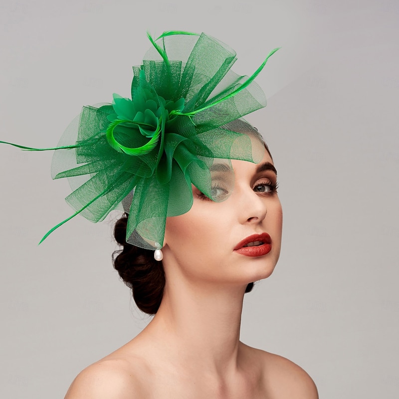 Fascinators Feather Net Veil Hat Wedding Ladies Day With Feather Cap Headpiece Headwear3