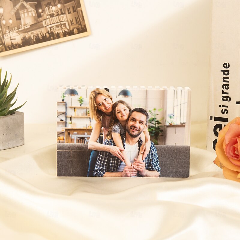 Personalized Photo Building Brick Puzzle Custom Wedding Gift for Couple Block Wedding Gift Double-Sided DIY Art Picture Square Shaped for Adults Block Puzzle Home Decor4
