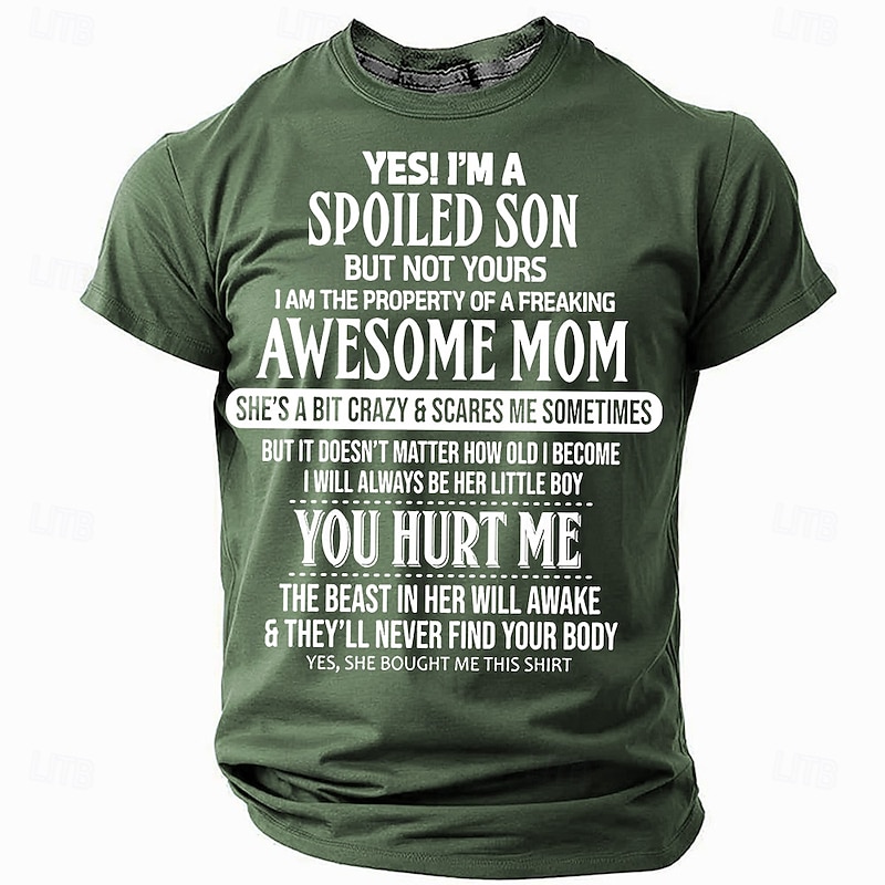 Men's Spoiled Son Graphic T-Shirt - Property of Awesome Mom, Funny She Bought Me This Shirt Gift4