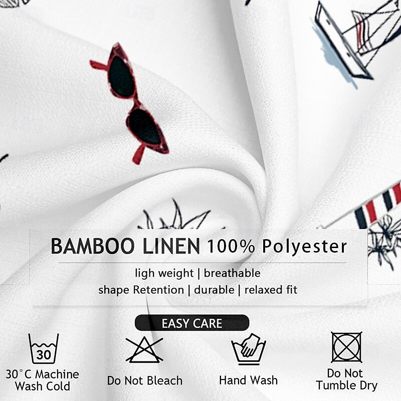 Men's Coconut Palm Casual Shirt Summer Hawaiian Shirt Aloha Shirt Short Sleeve Hawaiian Resort Vacation Casual Summer Spring Standing Collar Button Up White Yellow Blue3