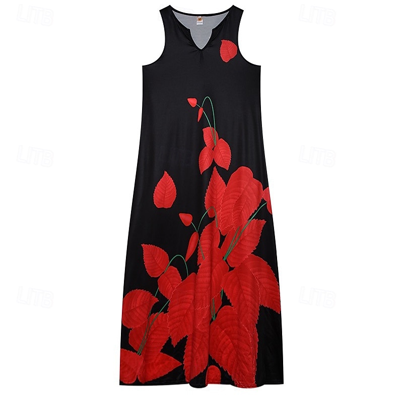 Women's Maxi Dress Casual Dress Floral Print V Neck Casual Daily Sleeveless Summer Spring4