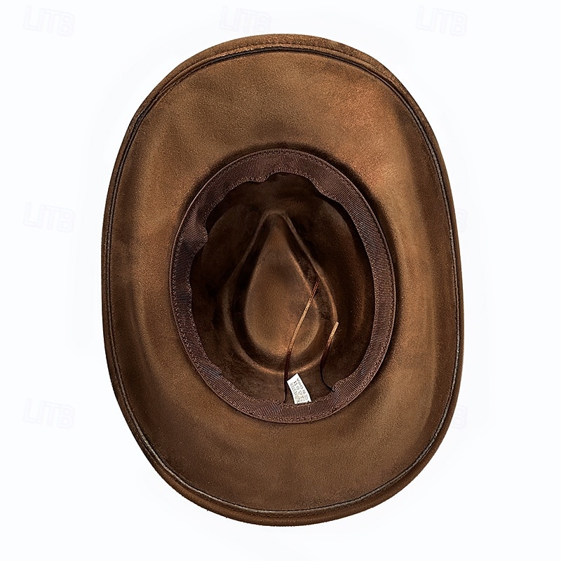 Men's Sun Hat Cowboy Hat Fedora Trilby Hat Black Camel Woolen Vintage Style Fashion 18th Century State of Texas Daily Theme Party Solid / Plain Color Sunscreen Cosplay4