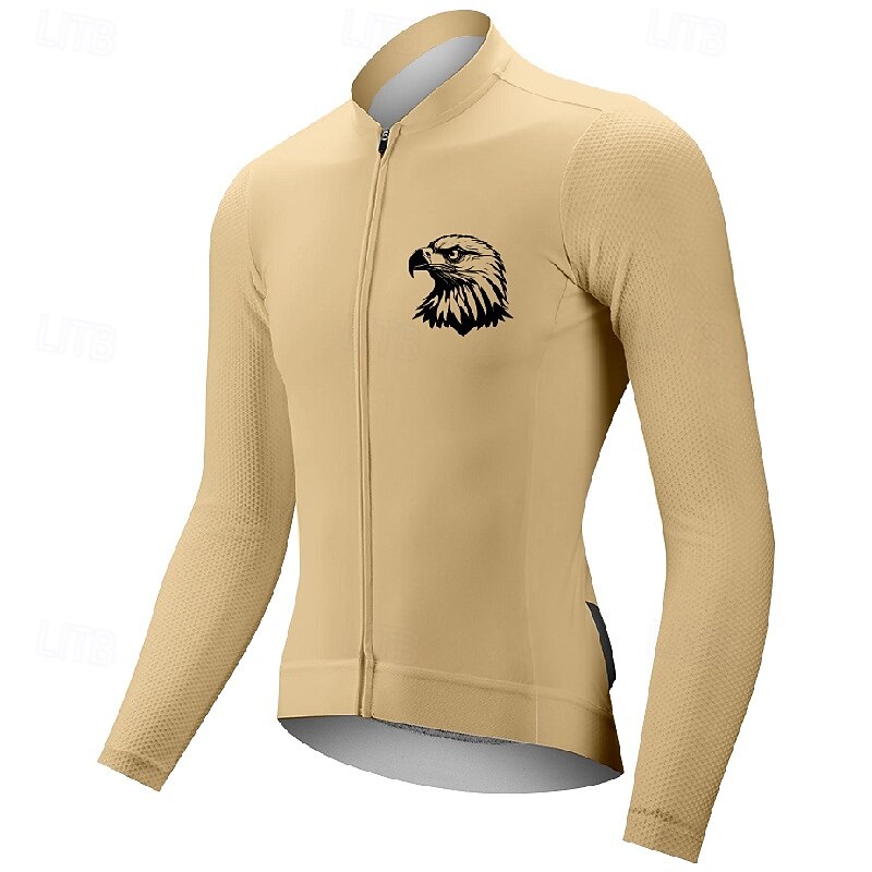 Men's Cycling Jersey Eagle Long Sleeve Bike Tee Tshirt Jersey with 3 Rear Pockets Mountain Bike MTB Quick Dry Anatomic Design Wicking Breathable Sports Dark Pink White Pink Clothing Apparel4