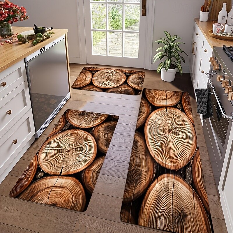 Vintage Wooden Area Rug Kitchen Mat Non-Slip Oil Proof Floor Mat Livingroom Rug Indoor Outdoor Mat Bedroom Decor Bathroom Mat Entrance Rug Door Mat3