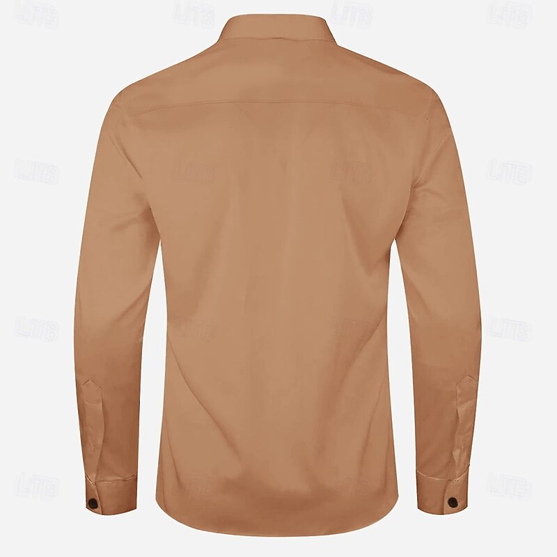 Men's Star Western Shirt Cowboy Shirt Long Sleeve Western Spring Fall Turndown Button Up Brown2