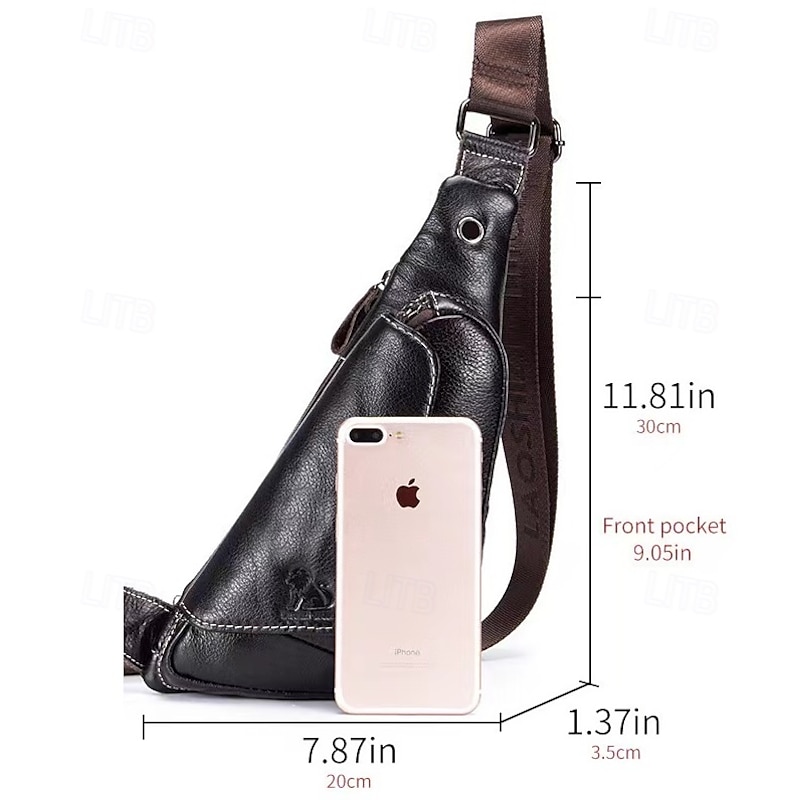 Men's Cowhide Leather Sling Bag - Vintage Crossbody Shoulder Bag for Travel, Outdoor, and Daily Use2