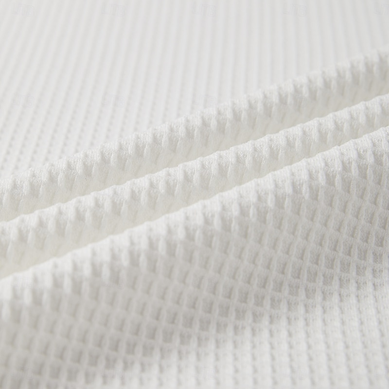 Men's Waffle Polo Shirts Polo Shirts Formal Business Ribbed Polo Collar Long Sleeve Fashion Solid Color Pocket Buttons Spring &  Fall Light Blue White Gray Waffle Polo Shirts3