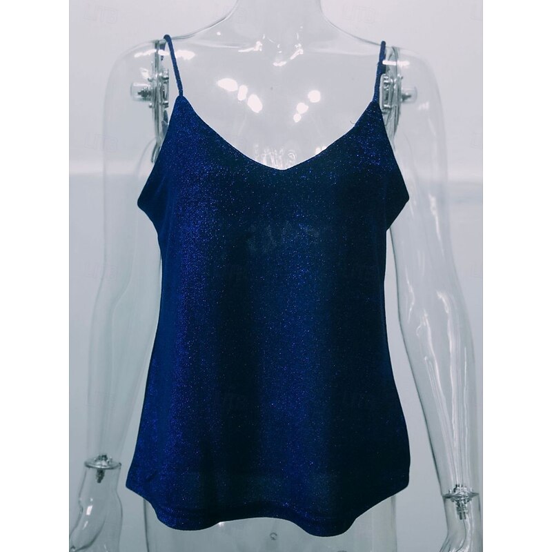 Women's Camisole Tank Top Solid Color Basic Casual Sleeveless V Neck Regular Tops Daily Patchwork Red Blue Green Summer Spring4