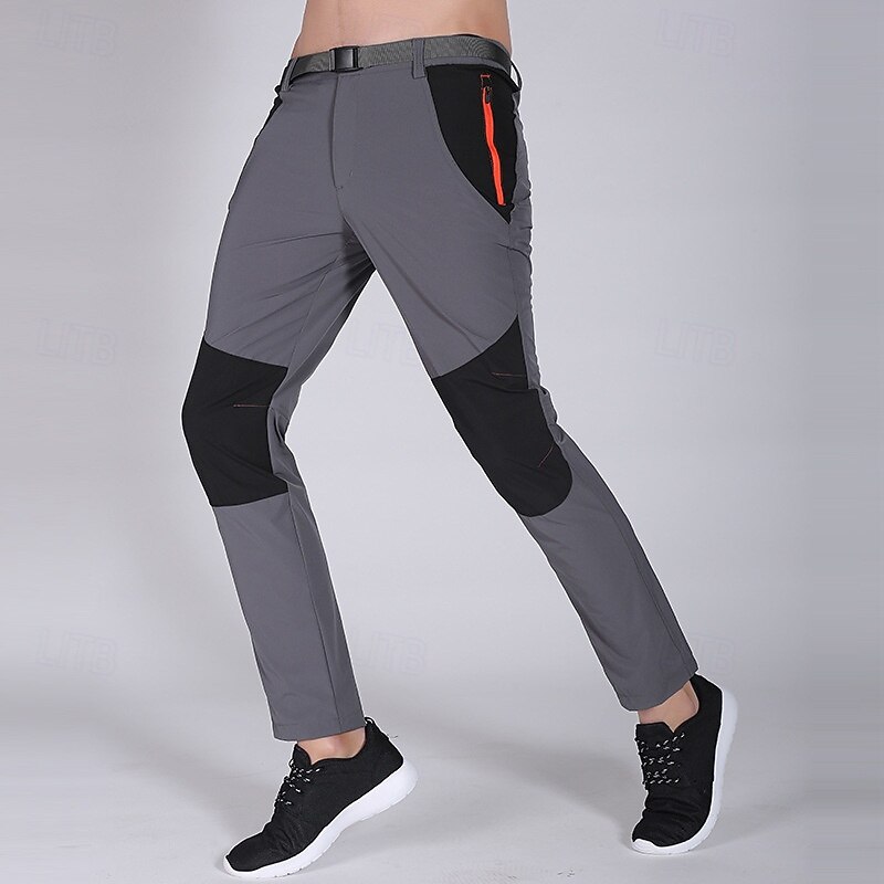 Women's Hiking Pants Trousers Patchwork Summer Outdoor Regular Fit Windproof Skin Friendly Quick Dry Lightweight Bottoms White Dark Gray Elastane Hunting Fishing Climbing M L XL XXL