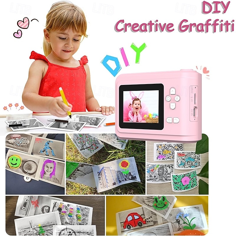 Kids Instant Print Camera Thermal Printing Camera with Print Paper for Kids High Resolution Photo and Print Camera Birthday Gift for Girls4