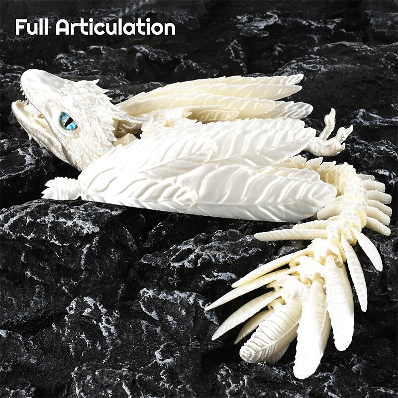 Feathered Wyvern Dragon 3D Printed Dragon Articulated Dragon Fidget Dragon 3D Printed Toys Desktop Pet3