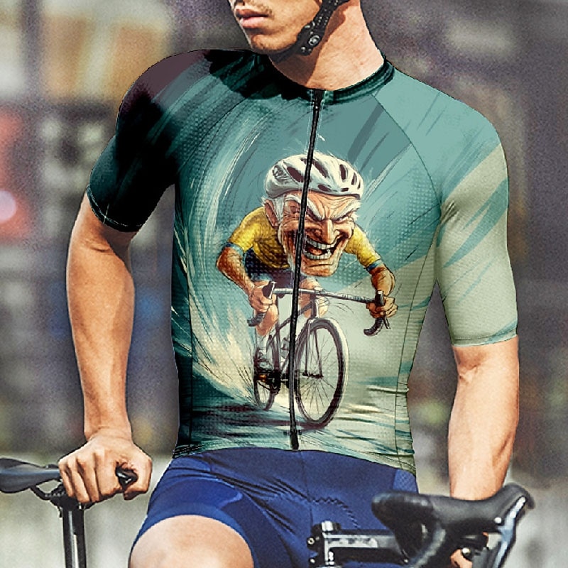 Men's Cycling Jersey Graphic Short Sleeve Bike Tee Tshirt Jersey with 3 Rear Pockets Mountain Bike MTB Quick Dry Anatomic Design Wicking Breathable Sports Yellow Navy Blue Blue Clothing Apparel4