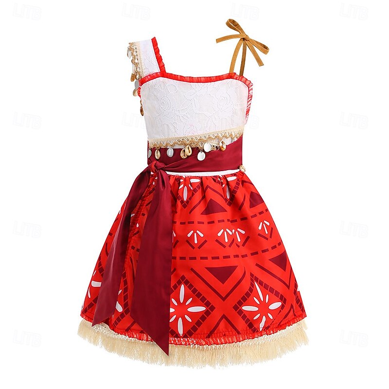 Moana Princess Moana Dress Necklace Costume Movie TV Theme Costumes Movie Cosplay for Girls' Kid's Carnival Children's Day World Book Day Party Birthday Beach2