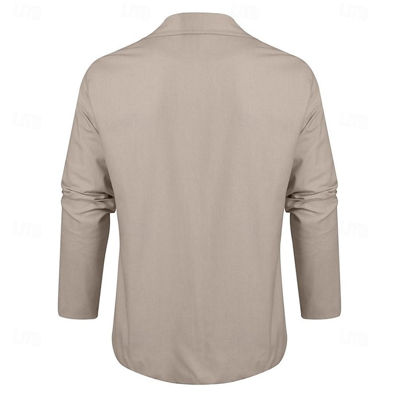 Men's Lightweight Jacket Blazer Jacket Formal Office Street Daily Spring & Summer Cotton And Linen Solid Color Comfy Single Breasted Blazer Light Green Navy Blue Brown khaki2