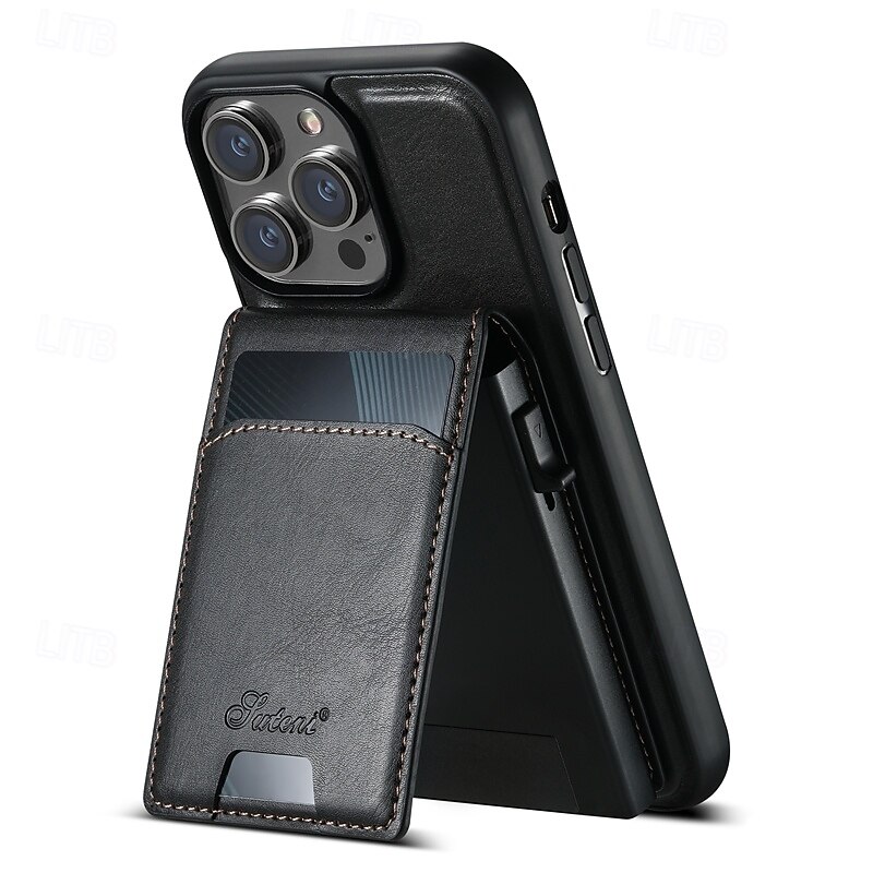 Phone Case For iPhone 17 Pro Max 17 Air 16 15 14 Pro Max Plus 13 12 Pro Max Back Cover with Stand Holder Magnetic Support Wireless Charging Retro TPU PC3