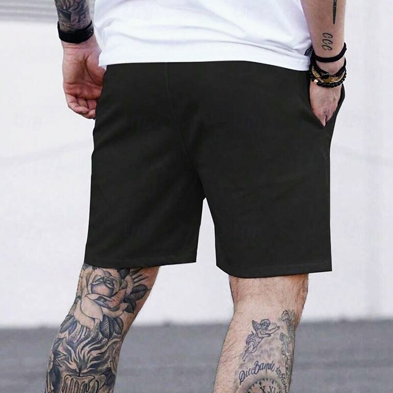 Men's Knights Templar Cross Religion Sweat Shorts Beach Shorts Terry Shorts Mid Waist Vintage Casual Daily Holiday Streetwear Drawstring Elastic Waist 3D Print Designer Clothing Apparel4