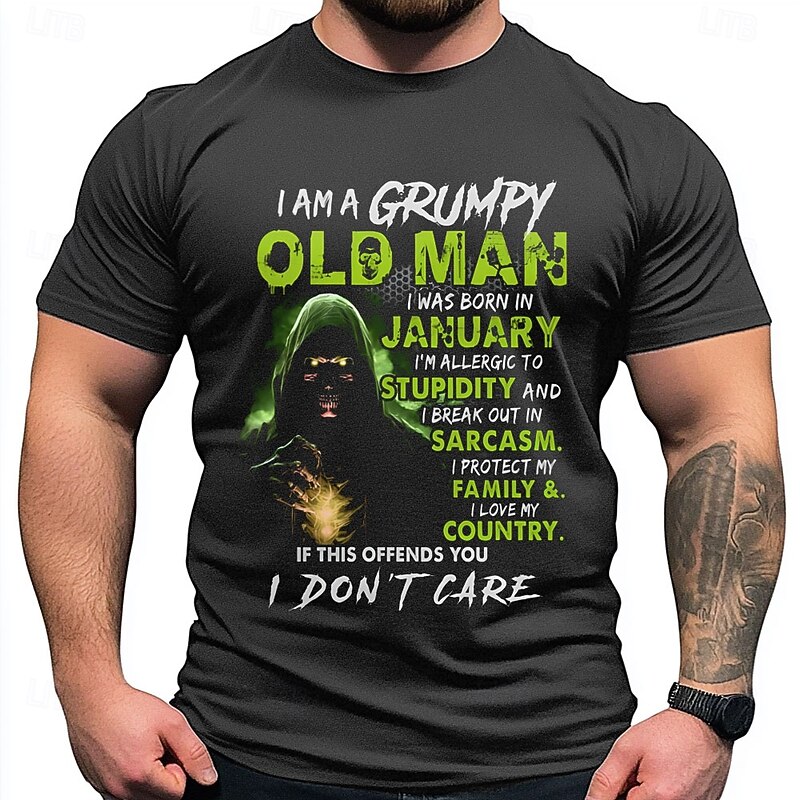 Men's Motorcycle Short Sleeve Graphic T-Shirt - Never Underestimate Old Man Born in May Biker Tee2