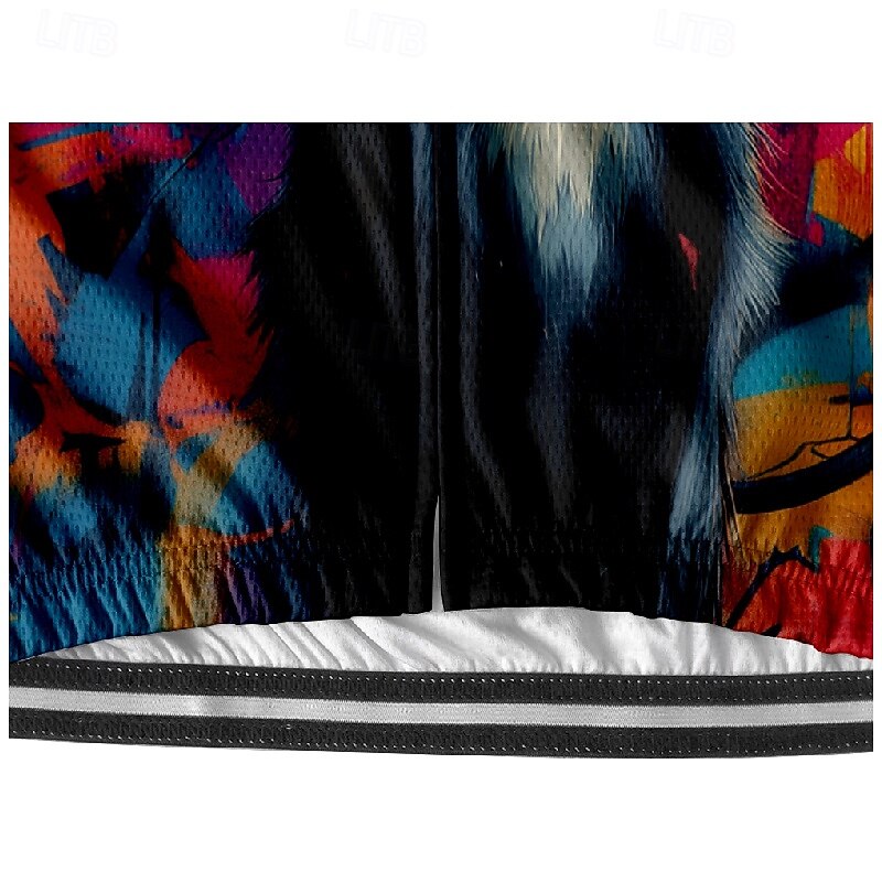 Men's Cycling Jersey Animal Graffiti Short Sleeve Bike Tee Tshirt Jersey with 3 Rear Pockets Mountain Bike MTB Quick Dry Anatomic Design Wicking Breathable Sports Yellow Blue Clothing Apparel4