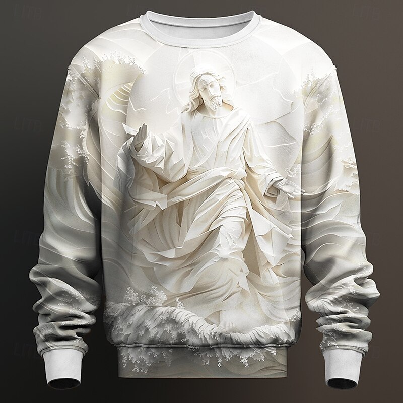 Men's Sweatshirt Sweatshirt Long Sleeve Sweatshirt Crew Neck Artistic Abstract 3D Print Streetwear Crewneck 3D Spring Fall Winter