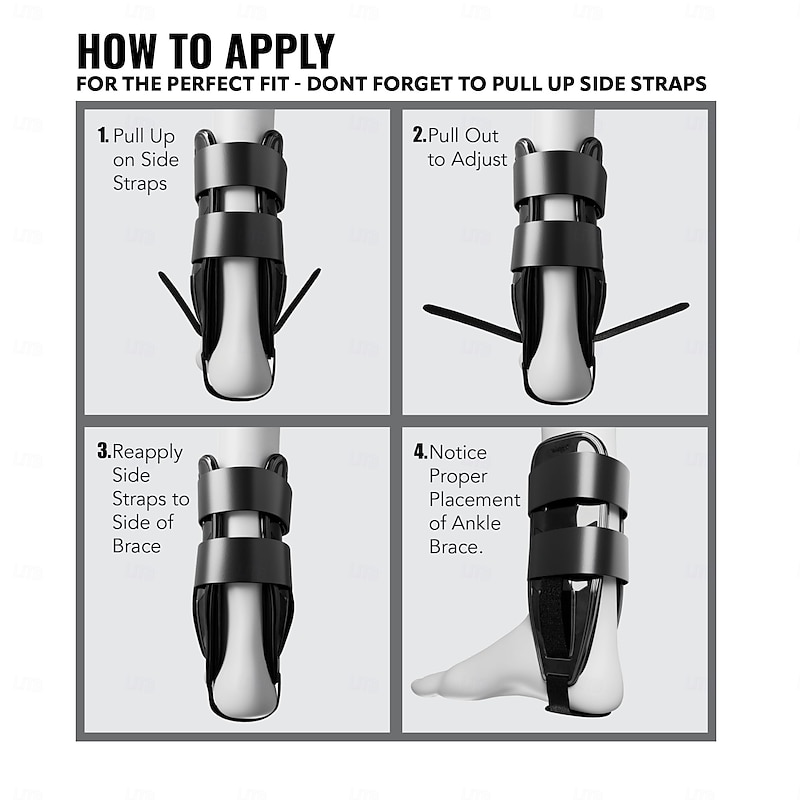 AnklePro Air Gel Stirrup Ankle Brace, Adjustable Trimmable Hard Core Side Stabilizer With Removable Cold Therapy Air Cushion  Gel Pad for Ankles, Swelling  Foot Support3