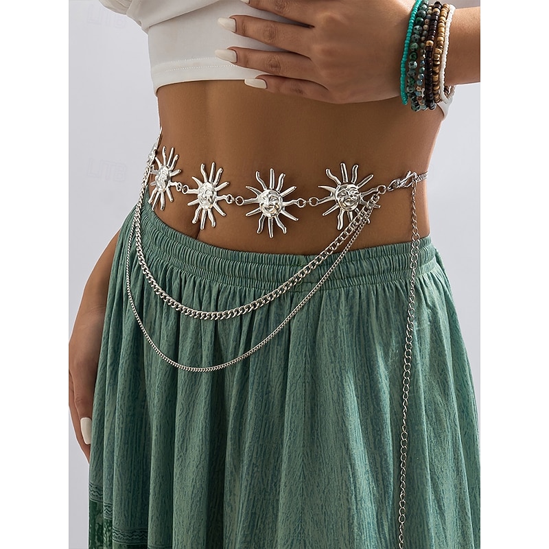 Women's Boho Gold Sun Chain Body Belt with Multiple Chains | Perfect for Festivals and Beachwear4
