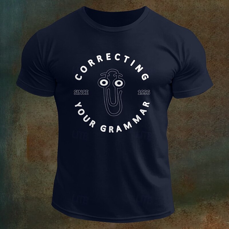 Men's Letter Printed Funny T Shirt Tee Top 100% Cotton Short Sleeve Graphic Shirt Black White Army Green Comfortable Tee Vacation Street Fashion Designer Clothing4