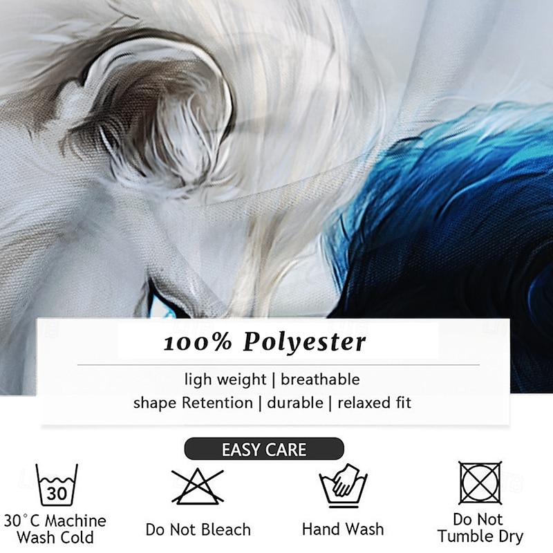 Men's Wolf Casual Shirt Button Up Shirt Long Sleeve Dark Spring Fall Turndown Button Up Dark Blue3