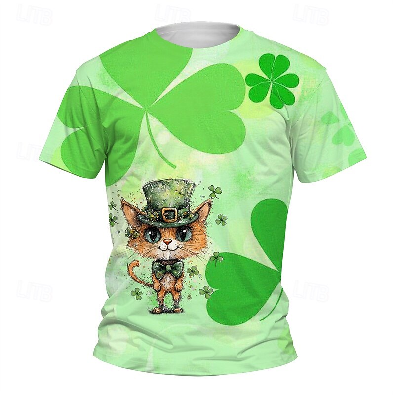 St. Patrick Boys 3D Graphic Cartoon T shirt Tee Short Sleeve Summer Spring Fashion Basic Kids 4-12 Years Crew Neck Outdoor Casual Daily Regular Fit
