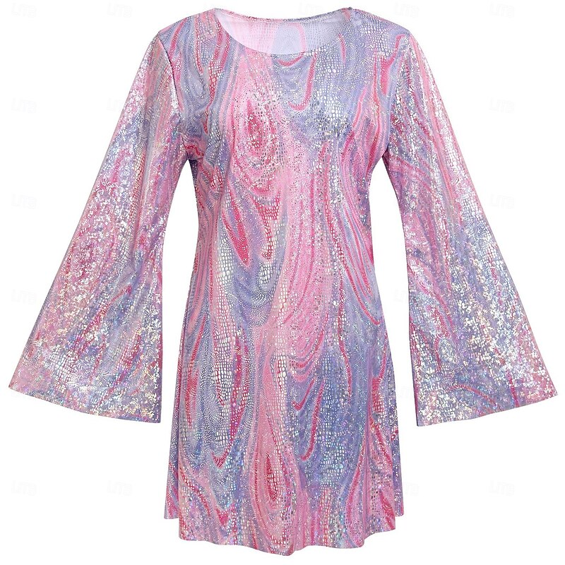 Retro Vintage 1970s Dress Jumpsuit Hippie Disco Sequins Fancy Dress Women's Carnival Costume Halloween Carnival Masquerade Event / Party Pride Parade Pride Month Adults' Dress Jumpsuit3