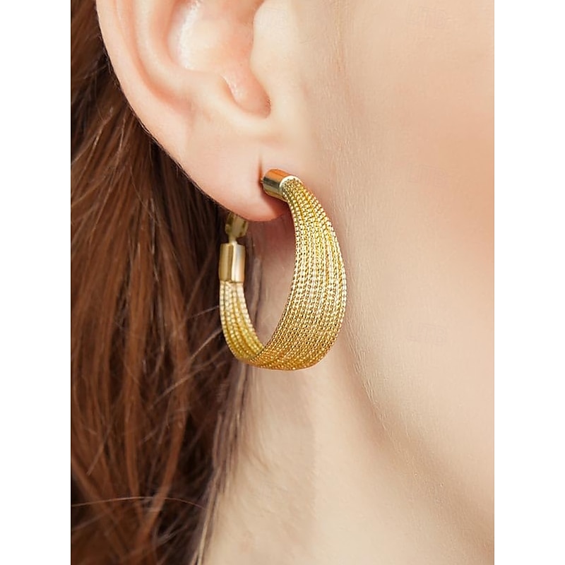 Women's Drop Earrings Hoop Earrings Silver Gold Alloy Elegant Fashion Daily Round